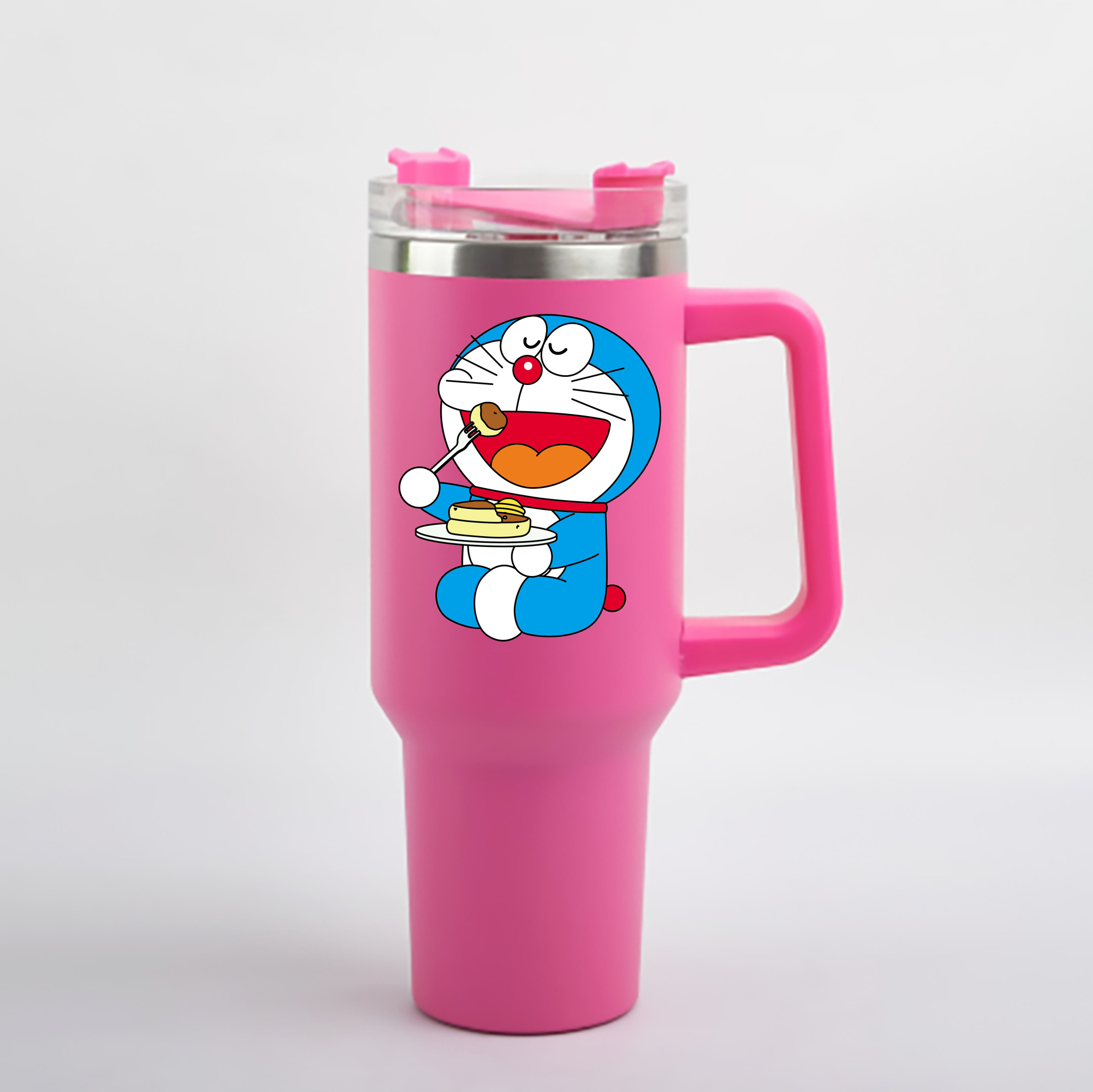 （画像用） ドラえもん Doraemon 1200mL車用タンブラー - クリスタルステッカー（プラスチックストロー付き）